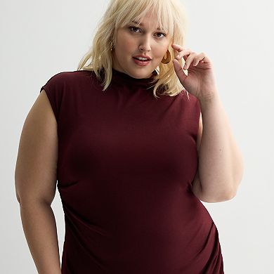 Plus Size Nine West Mock Neck Knit Dress