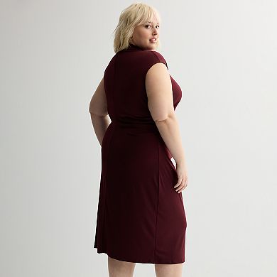 Plus Size Nine West Mock Neck Knit Dress