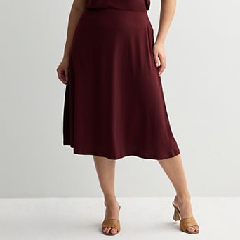 Plus Size Nine West Knit Midi Skirt