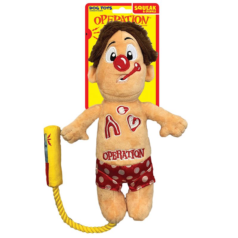 Licensed Character Operation Squeaky Plush Toy with Rope, Multi