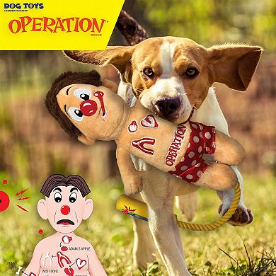 Operation Squeaky Plush Toy with Rope