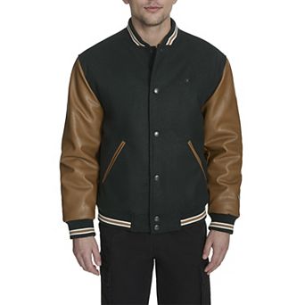 Men's Champion® Varsity Bomber Jacket with Faux Leather Sleeves