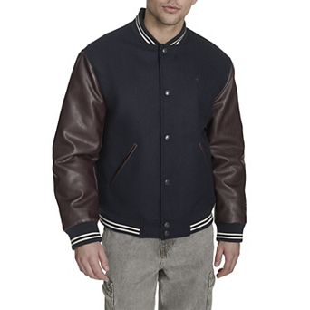 Men's Champion® Varsity Bomber Jacket with Faux Leather Sleeves