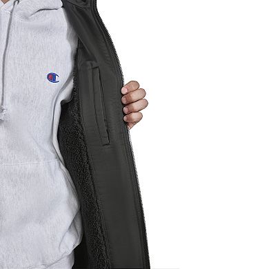 Men's Champion Sherpa Lined Mid-Length Sideline Jacket With Hood