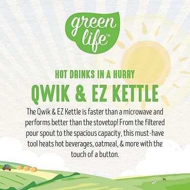 GreenLife 1.7 Liter Glass Electric Kettle