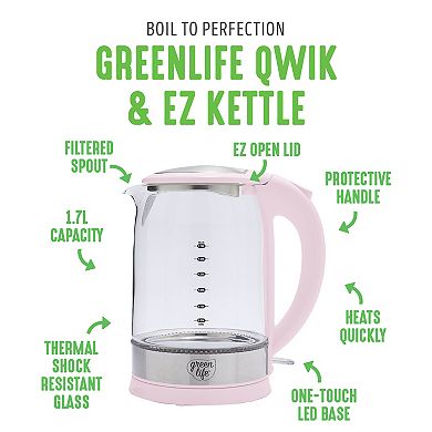 GreenLife 1.7 Liter Glass Electric Kettle