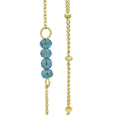 City Luxe Gold Tone Crystal Birthstone Double Strand Adjustable Bracelet