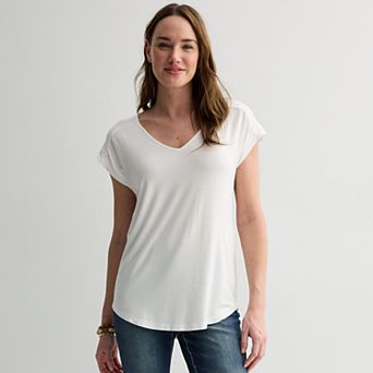 Women's Apt. 9® Short Sleeve V-Neck Tunic Top