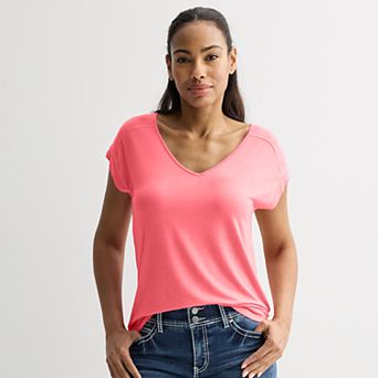 Women's Apt. 9® Short Sleeve V-Neck Tunic Top