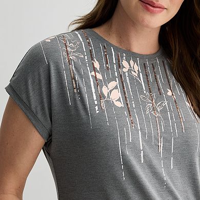 Women's Apt. 9® Short Sleeve Embellished Top