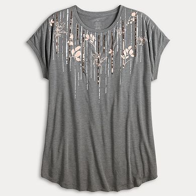 Women's Apt. 9® Short Sleeve Embellished Top