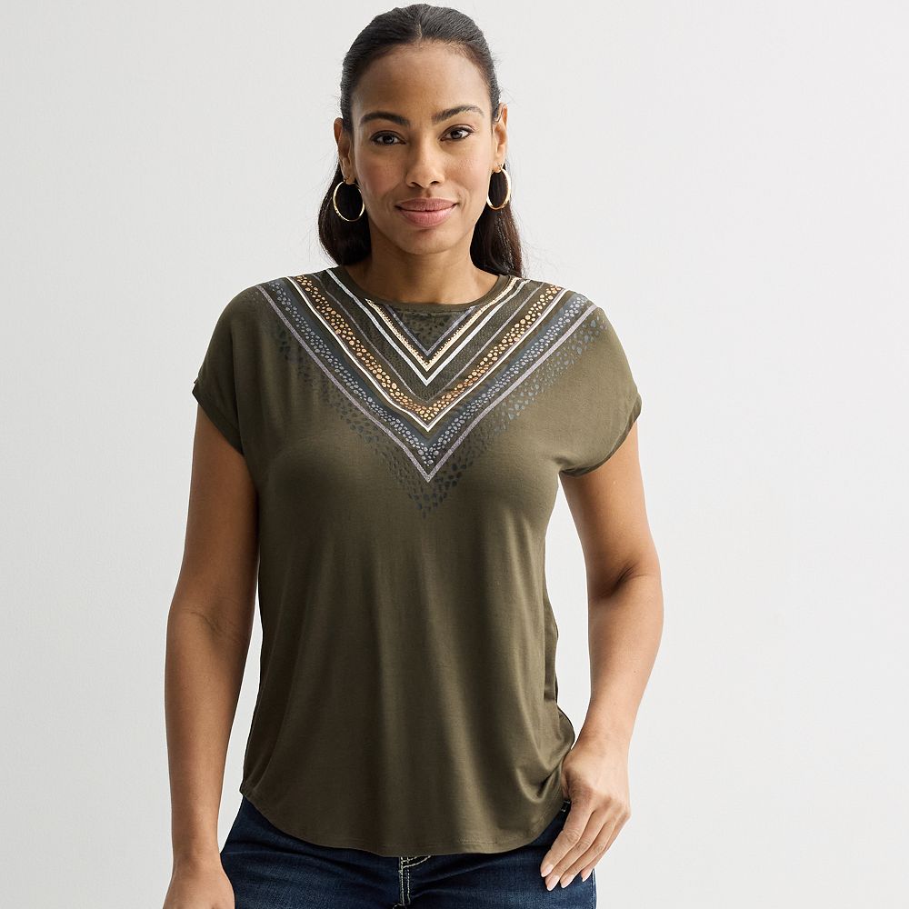 Women's 9® Short Sleeve Embellished Top