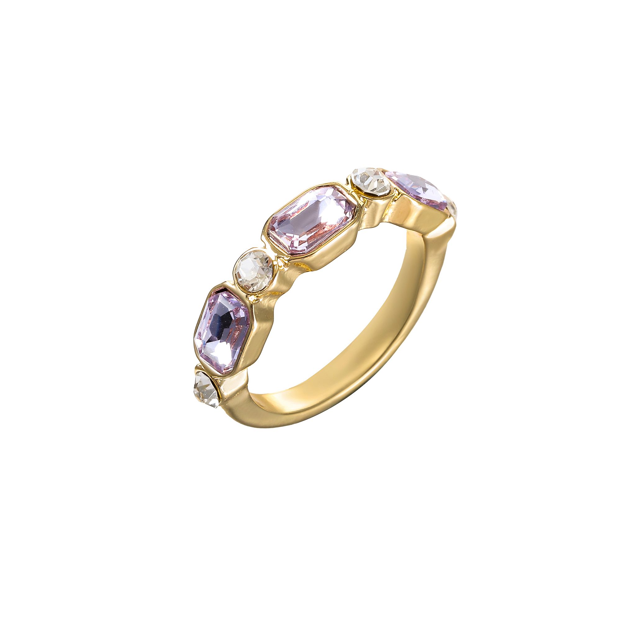 City Luxe Gold Tone Blue & Clear Crystal Ring, Womens, Size: 8, June