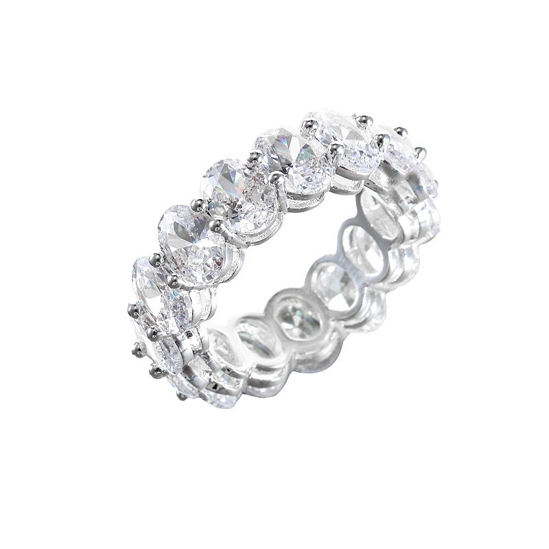 City Luxe Crystal Eternity Band Ring, Women's, Size: 10, April