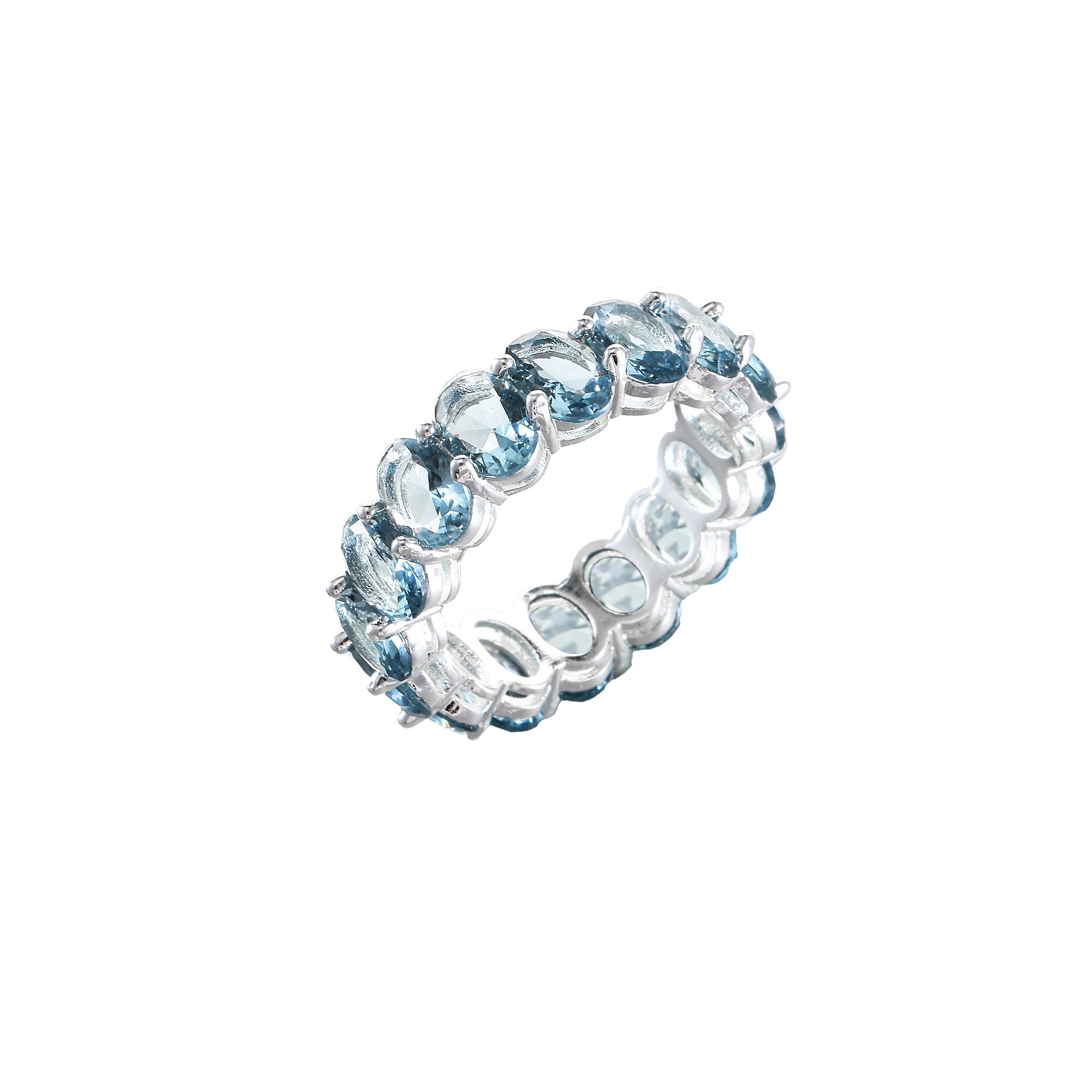 City Luxe Crystal Eternity Band Ring, Womens, Size: 10, December Silver To