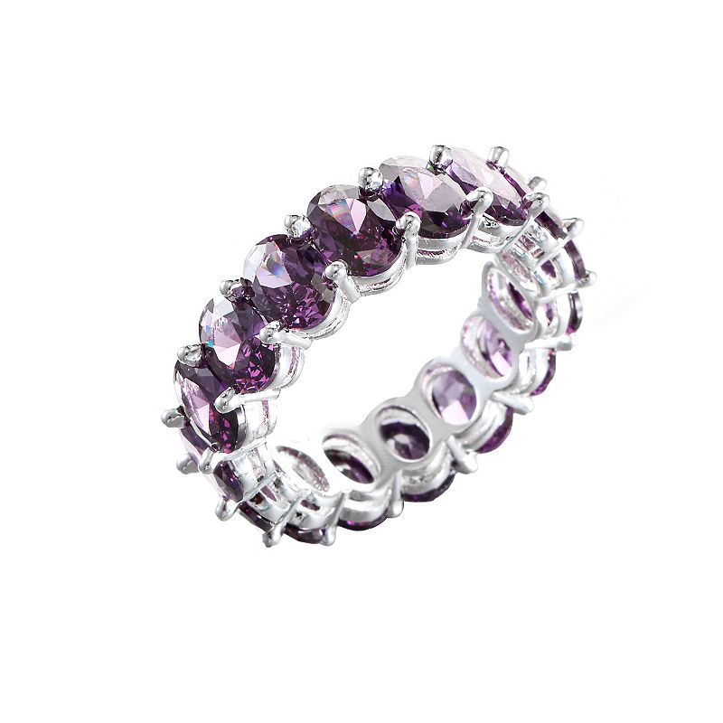 City Luxe Crystal Eternity Band Ring, Women's, Size: 10, February
