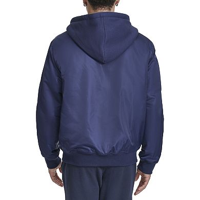 Men's Champion Hooded Varsity Bomber Jacket with Quilted Lining