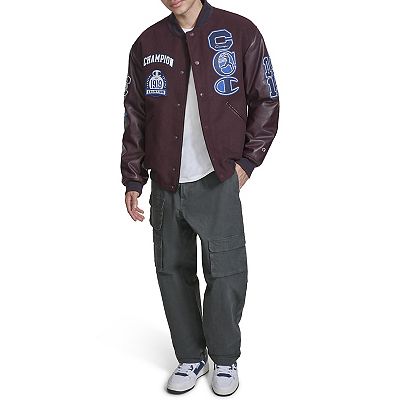 Men's Champion® Letterman Varsity Bomber Jacket with Patches Men's Champion® Letterman Varsity Bomber Jacket with Patches