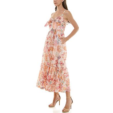 Women's Taylor Tie Detail Ruffle Hem Fit and Flare Dress