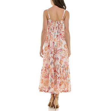 Women's Taylor Tie Detail Ruffle Hem Fit and Flare Dress