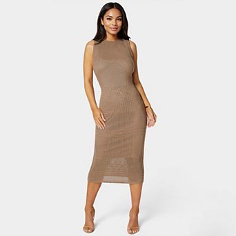 Women's bebe Crochet Tank Midi Dress