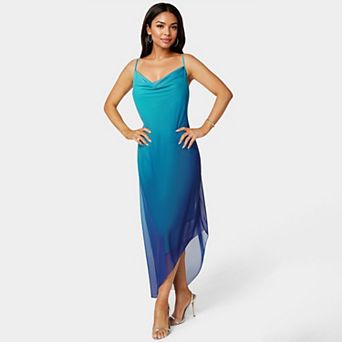 Women's bebe Ombre Asymmetrical Chiffon Dress