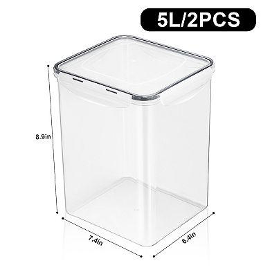 Sorbus 2 Pack Airtight (5qt/170oz) Food Storage Containers With Lids, Labels & Marker