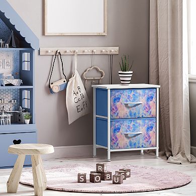 Sorbus 2 Drawers Nightstand With Steel Frame, Wood Top - Great For Home, Bedroom, Office & More