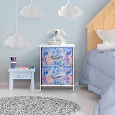 Sorbus 2 Drawers Nightstand With Steel Frame, Wood Top - Great For Home, Bedroom, Office & More