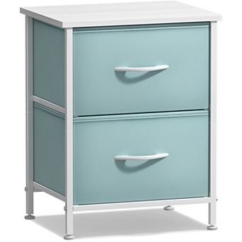 Sorbus 2 Drawers Nightstand With Steel Frame, Wood Top - Great For Home, Bedroom, Office & More