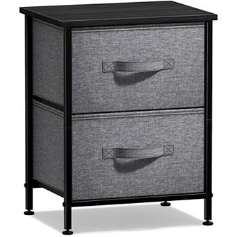 Sorbus 2 Drawers Nightstand With Steel Frame, Wood Top - Great For Home, Bedroom, Office & More