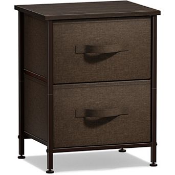 Sorbus 2 Drawers Nightstand With Steel Frame, Wood Top - Great For Home, Bedroom, Office & More