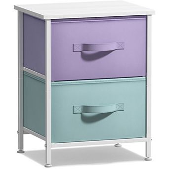 Sorbus 2 Drawers Nightstand With Steel Frame, Wood Top - Great For Home, Bedroom, Office & More