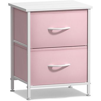 Sorbus 2 Drawers Nightstand With Steel Frame, Wood Top - Great For Home, Bedroom, Office & More