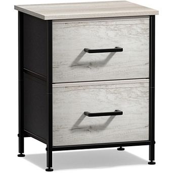 Sorbus 2 Drawers Nightstand With Steel Frame, Wood Top - Great For Home, Bedroom, Office & More