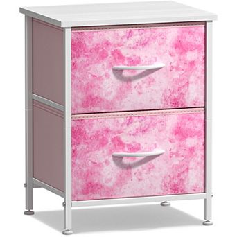 Sorbus 2 Drawers Nightstand With Steel Frame, Wood Top - Great For Home, Bedroom, Office & More