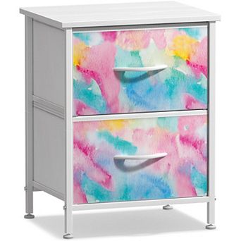 Sorbus 2 Drawers Nightstand With Steel Frame, Wood Top - Great For Home, Bedroom, Office & More