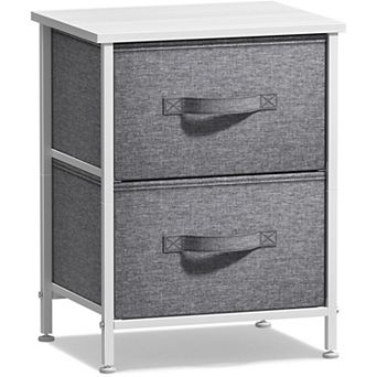 Sorbus 2 Drawers Nightstand With Steel Frame, Wood Top - Great For Home, Bedroom, Office & More