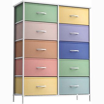 Sorbus 10 Drawers Storage Dresser For Bedroom, Closet, Office Organization - Steel Frame, Wood Top