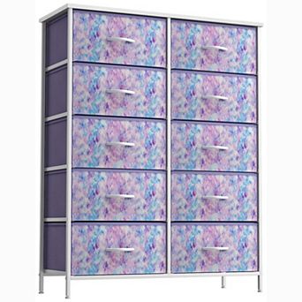 Sorbus 10 Drawers Storage Dresser For Bedroom, Closet, Office Organization - Steel Frame, Wood Top