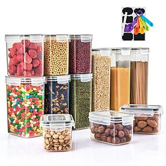 Sorbus 12 Pack Airtight Food Storage Containers, Labels, Marker & Measuring Spoons