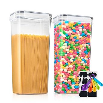 Sorbus 2 Pack Airtight Cereal Dispenser Set With Lids -easy Pour, Store Dry Food, Rice Pasta & More