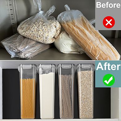 Sorbus 2 Pack Airtight Cereal Dispenser Set With Lids -easy Pour, Store Dry Food, Rice Pasta & More