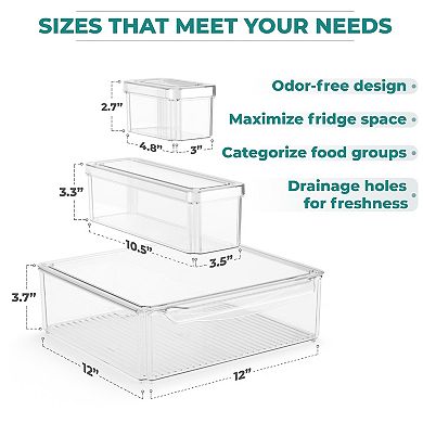 Sorbus 10 Piece Clear Stackable Pantry Storage Bins With Lids -perfect For Kitchen Organization