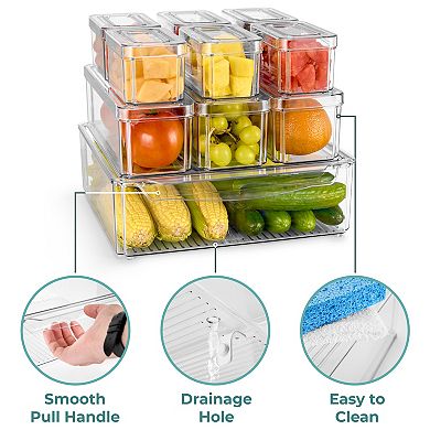 Sorbus 10 Piece Clear Stackable Pantry Storage Bins With Lids -perfect For Kitchen Organization