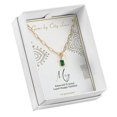 City Luxe Crystal Birthstone Pendant Necklace