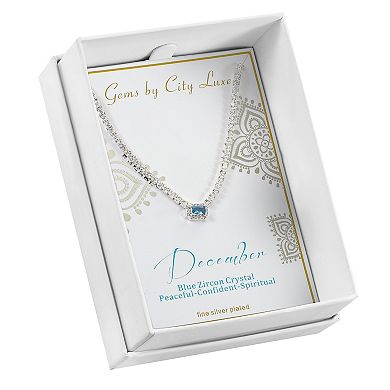 City Luxe Crystal Birthstone Tennis Necklace