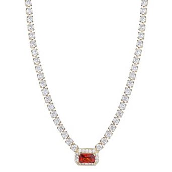 City Luxe Crystal Birthstone Tennis Necklace