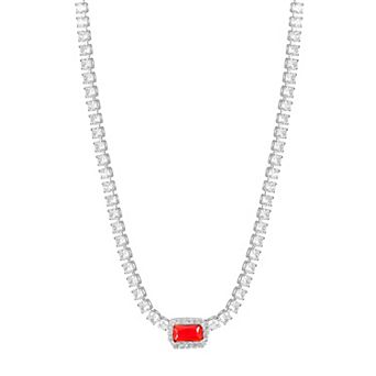 City Luxe Crystal Birthstone Tennis Necklace