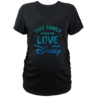 Disney's This Family Runs On Love And Disney Maternity Graphic Tee